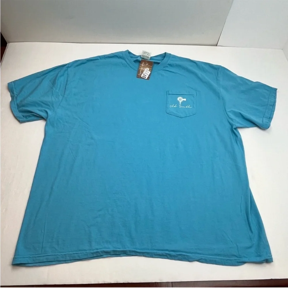 Old South Apparel Co No Wake Zone Teal Blue Short Sleeve Shirt Mens Size 3XL NEW - Picture 2 of 7